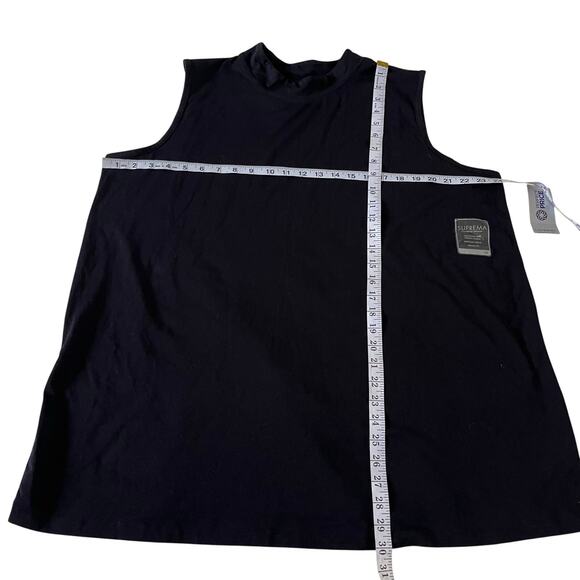 NWT Black Mock Neck Tank Top Plus Sz 1X / 18 / 20W Stretch Casual Layers - Picture 3 of 8